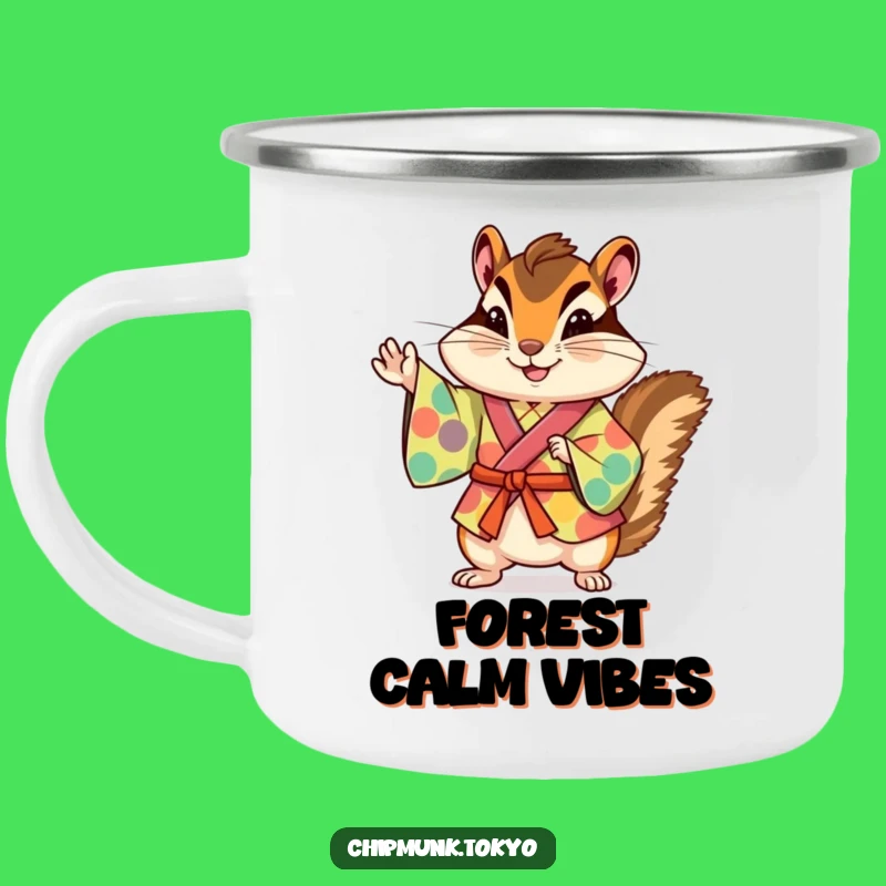 Funny Chipmunk Kimono Camping Mug: Durable Outdoor Accessory for Funny Gift