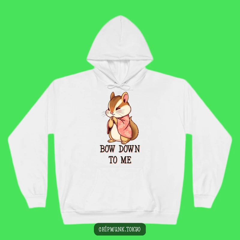 Funny Kimono Chipmunk Hoodie: Graceful Bow, Cozy Elegance, Best Funny Gift