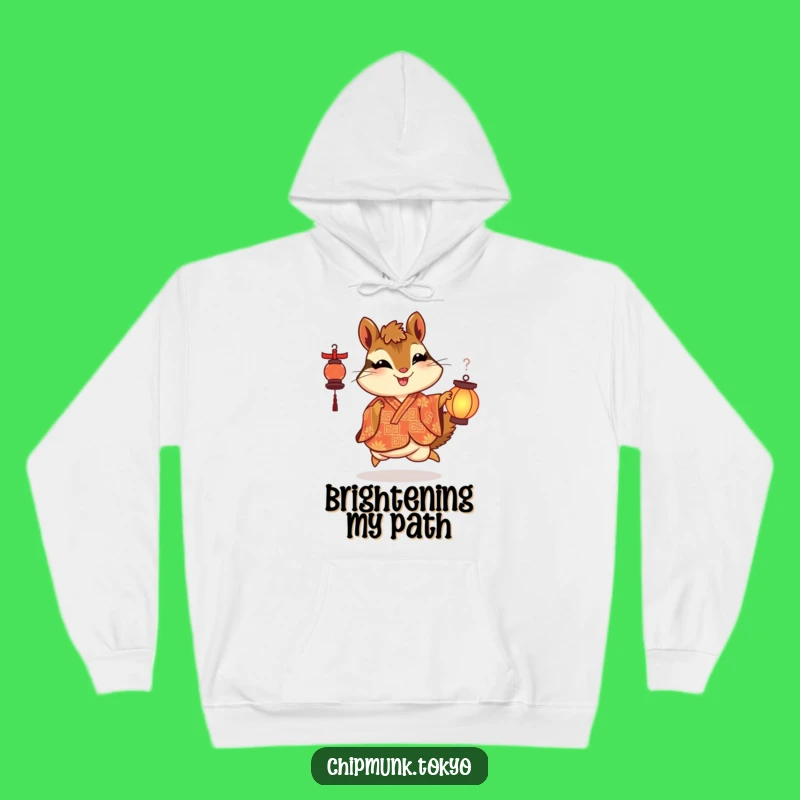 Funny Lantern Chipmunk Hoodie: Skipping Delight, Cozy & Ornate, Best Funny Gift