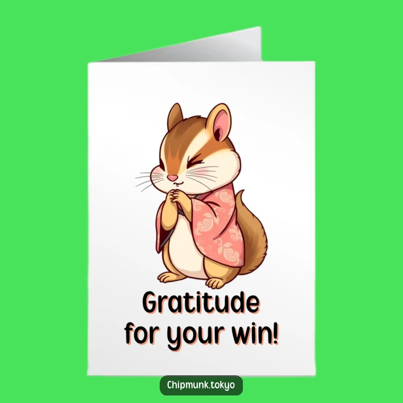Free Printable Congrats Card: Elegant Chipmunk Bow, Graceful Downloadable Greeting for Achievements