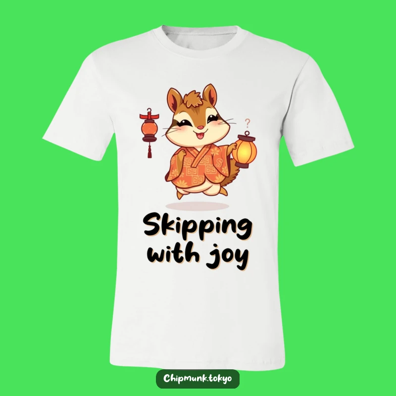 Funny Lantern Chipmunk T-Shirt: Skipping Delight, Ornate Style, Ideal Funny Gift