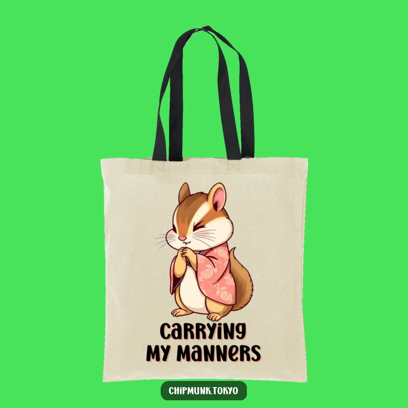 Funny Kimono Chipmunk Tote Bag: Graceful Bow, Elegant & Practical Funny Gift
